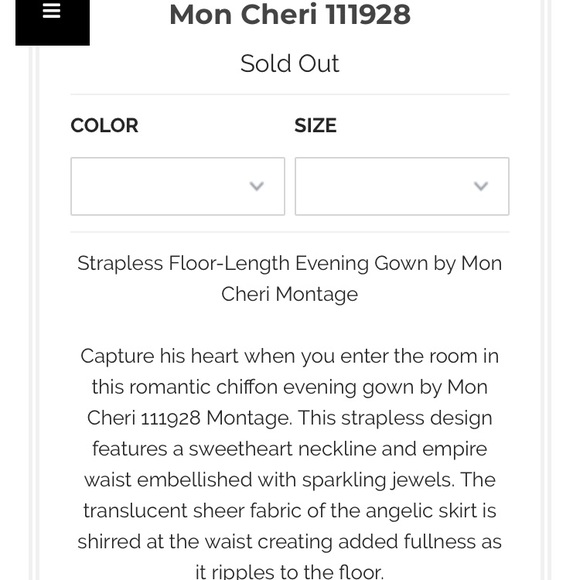 Black floor length prom dress - Picture 6 of 9